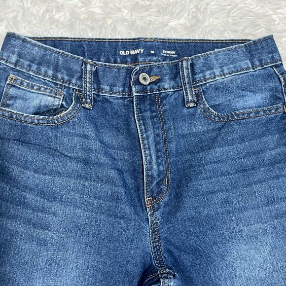 Old Navy Skinny Built-In Tough Boys Blue Jeans Size 16 Youth - Picture 4 of 8